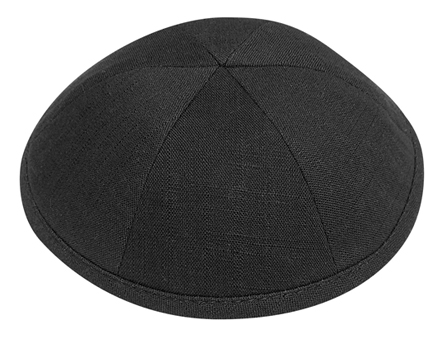 Black Linen Kippah