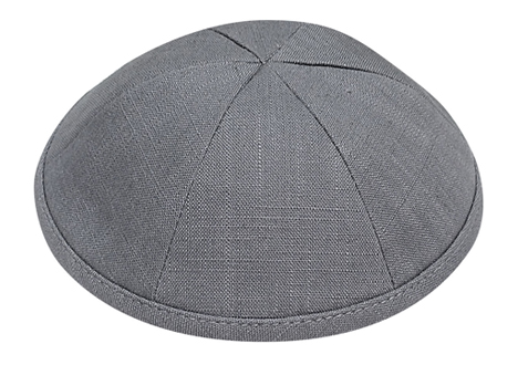 Grey Linen Kippah