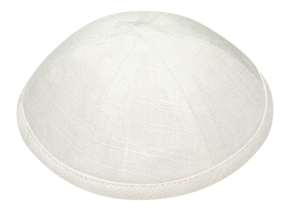 Off White Linen Kippah