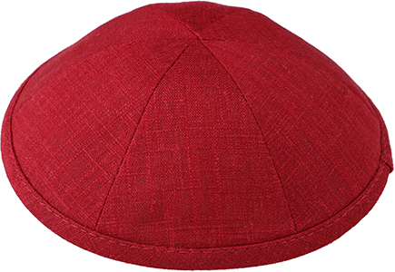 Burgundy Linen Kippah