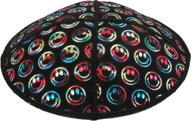 Multicolor Foil Smiley Embossed Kippah