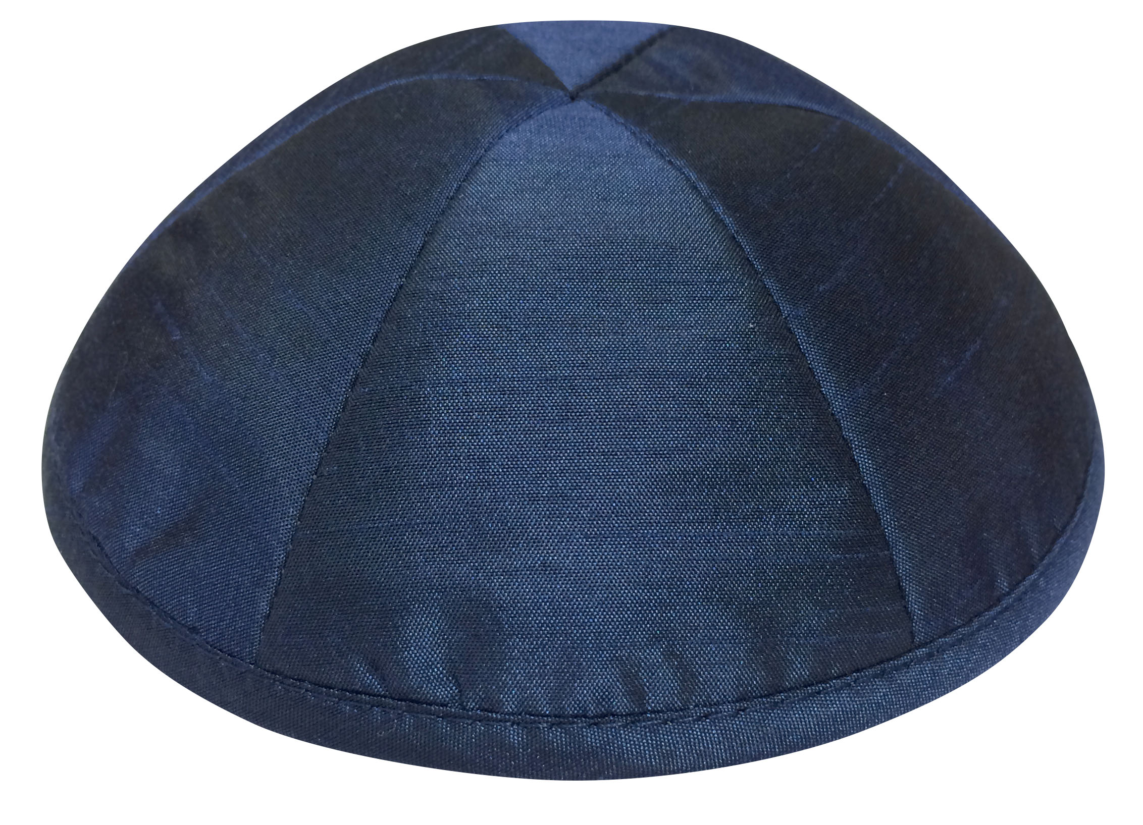 Navy Raw Silk Kippah