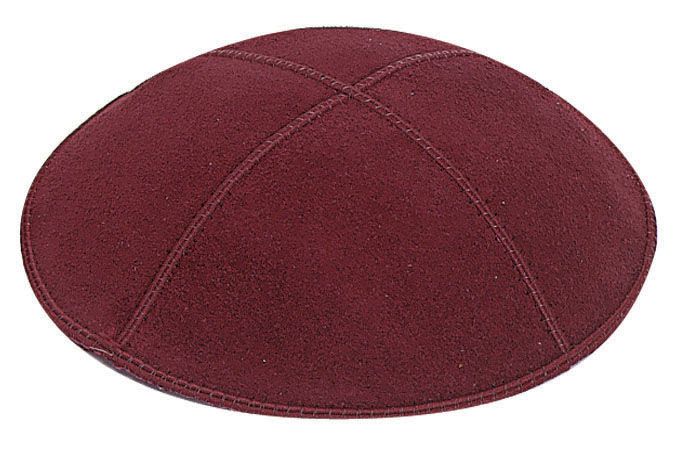 Burgundy Suede Kippah