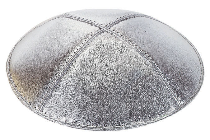 Silver Lame' Leather Kippah