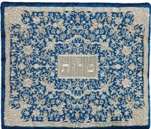 Emanuel Tallit Bag Full Embroidery Blue/White