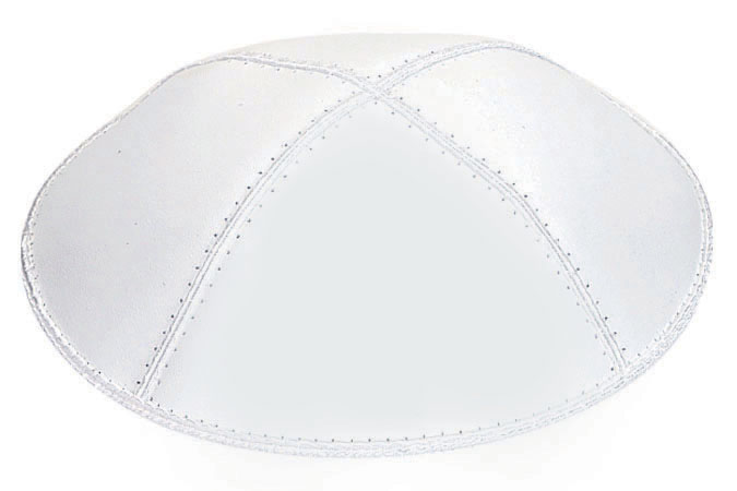 White Leather Kippah