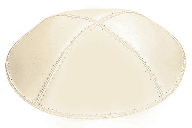 Ivory Leather Kippah