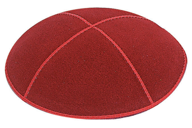 Red Suede Kippah