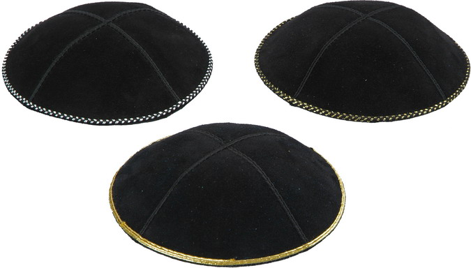 Suede Kippah With Trim