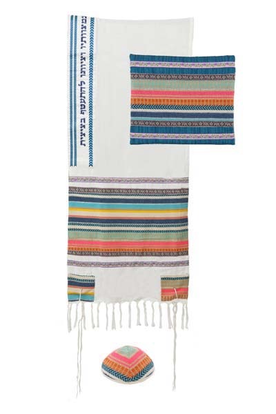 Yair Emanuel Multi-fabric Tallit - Multi-color