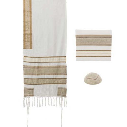 Yair Emanuel Multi-fabric Tallit - Brown