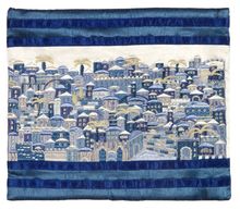Emanuel Full Embroidered Jerusalem Tallit Bag - Blue
